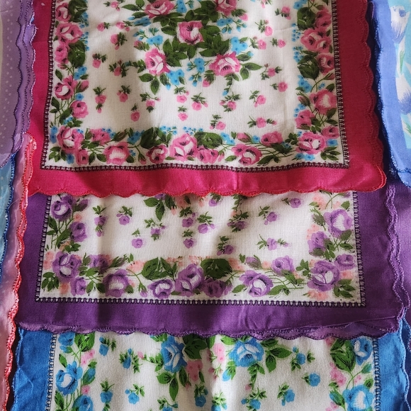 Women's Vintage Floral Print Cotton 48 Handkerchiefs Bulk - Picture 10 of 11